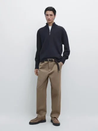 Pull en maille à col montant avec fermeture éclair