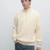 Pull en maille à col montant avec fermeture éclair Pull en maille à col montant avec fermeture éclair