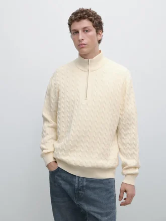 Pull en maille à col montant avec fermeture éclair