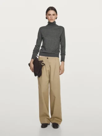 Pull en maille à col montant en mélange de laine