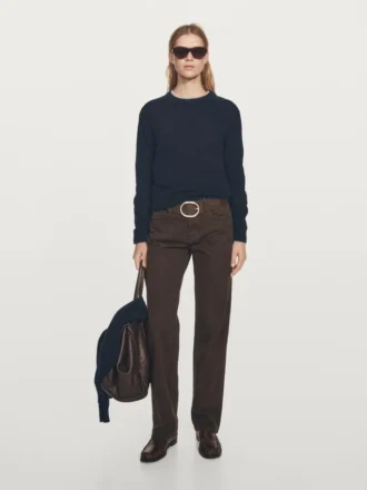 Pull en maille à col rond en mélange de laine