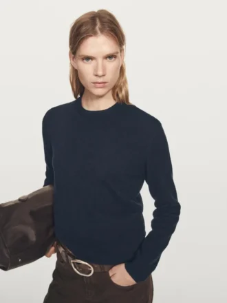 Pull en maille à col rond en mélange de laine