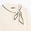 Pull en maille de coton avec détail d’écharpe Pull en maille de coton avec détail d’écharpe