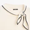 Pull en maille de coton avec détail d’écharpe Pull en maille de coton avec détail d’écharpe