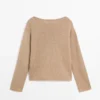 Pull en maille de coton et de lin avec poche Pull en maille de coton et de lin avec poche