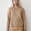 Pull en maille de coton et de lin avec poche Pull en maille de coton et de lin avec poche