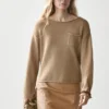 Pull en maille de coton et de lin avec poche Pull en maille de coton et de lin avec poche