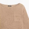 Pull en maille de coton et de lin avec poche Pull en maille de coton et de lin avec poche