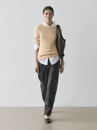 Pull en maille de coton mélangé