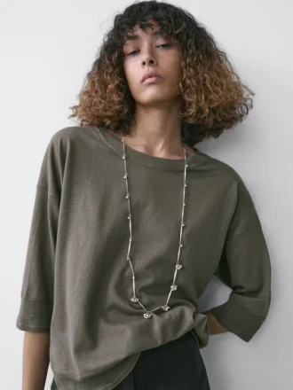 Pull en maille de coton mélangé