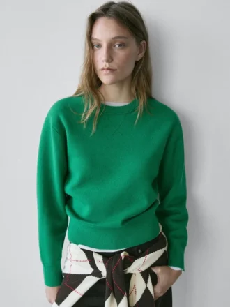Pull en maille de coton mélangé