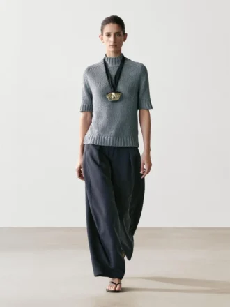 Pull en maille de coton mélangé avec col roulé