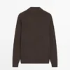 Pull en maille de coton mélangé avec col roulé Pull en maille de coton mélangé avec col roulé