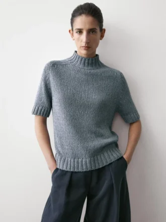 Pull en maille de coton mélangé avec col roulé