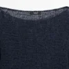 Pull en maille de coton mélangé à col bateau Pull en maille de coton mélangé à col bateau