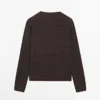 Pull en maille de coton mélangé à rayures Pull en maille de coton mélangé à rayures