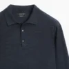 Pull en maille de laine à col polo Pull en maille de laine à col polo