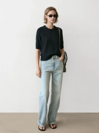 Pull en maille à manches courtes