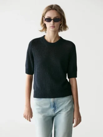 Pull en maille à manches courtes