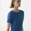 Pull en maille à manches courtes en mélange de coton Pull en maille à manches courtes en mélange de coton