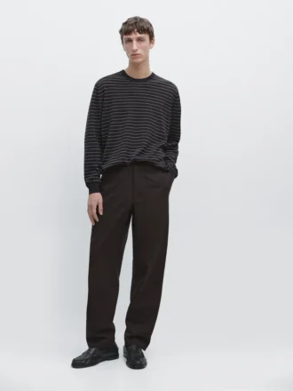 Pull en maille à manches longues rayé