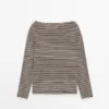 Pull en maille à manches longues rayé Pull en maille à manches longues rayé