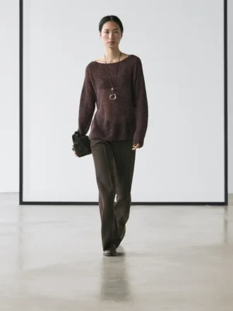 Pull en maille mélangée alpaga et laine