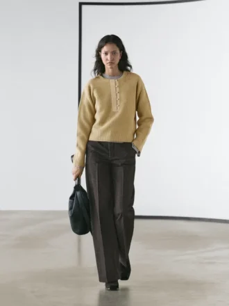 Pull en maille mélangée de laine