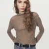 Pull en maille mélangée de laine avec col roulé Pull en maille mélangée de laine avec col roulé