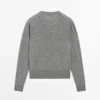 Pull en maille mélangée de laine à col en V Pull en maille mélangée de laine à col en V