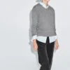 Pull en maille mélangée de laine à col en V Pull en maille mélangée de laine à col en V