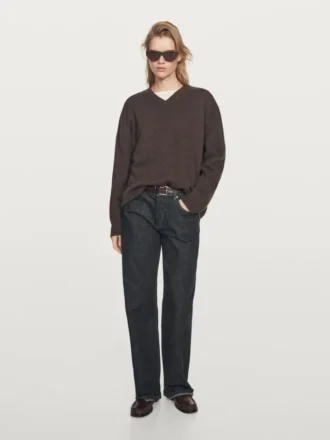 Pull en maille oversize à col en V