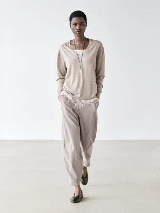 Pull en maille oversize à col en V
