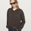 Pull en maille oversize à col en V Pull en maille oversize à col en V