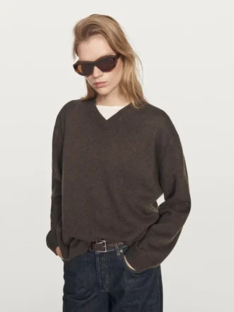 Pull en maille oversize à col en V