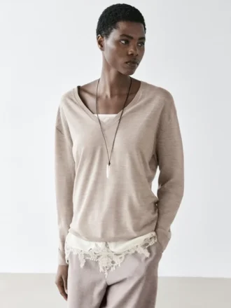 Pull en maille oversize à col en V