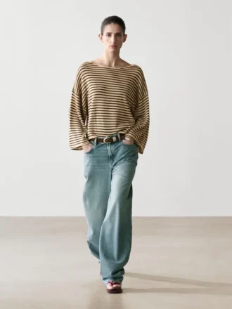 Pull en maille rayée 100 % coton