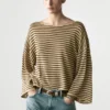Pull en maille rayée 100 % coton Pull en maille rayée 100 % coton