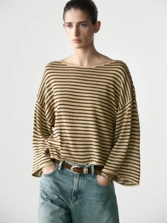 Pull en maille rayée 100 % coton