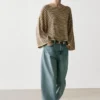 Pull en maille rayée 100 % coton Pull en maille rayée 100 % coton