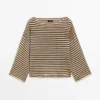 Pull en maille rayée 100 % coton Pull en maille rayée 100 % coton