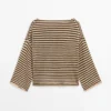 Pull en maille rayée 100 % coton Pull en maille rayée 100 % coton
