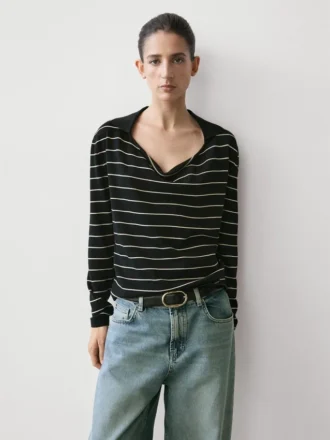 Pull en maille rayée de coton