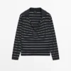 Pull en maille rayée de coton Pull en maille rayée de coton