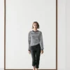 Pull en maille rayée de coton et de soie Pull en maille rayée de coton et de soie