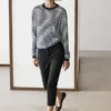 Pull en maille rayée de coton et de soie Pull en maille rayée de coton et de soie