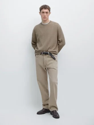 Pull en maille torsadée en coton mélangé