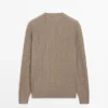 Pull en maille torsadée en coton mélangé Pull en maille torsadée en coton mélangé