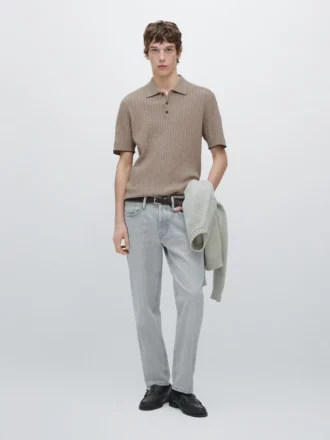 Pull en maille torsadée en mélange de coton
