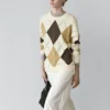 Pull en tricot de coton avec motif argyle Pull en tricot de coton avec motif argyle
